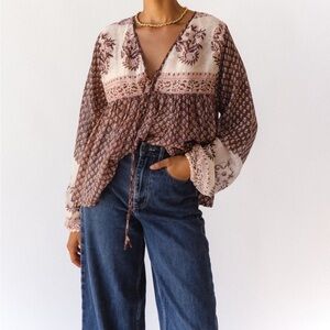 Daughters of India Rooh blouse in cacao